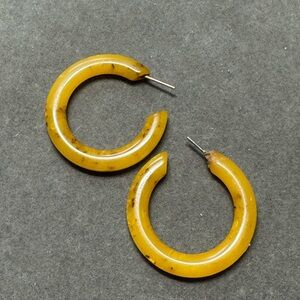 Yellow Hoop Earrings – Polished Resin Hoops